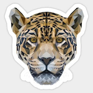 Jaguar Low Poly Art Sticker